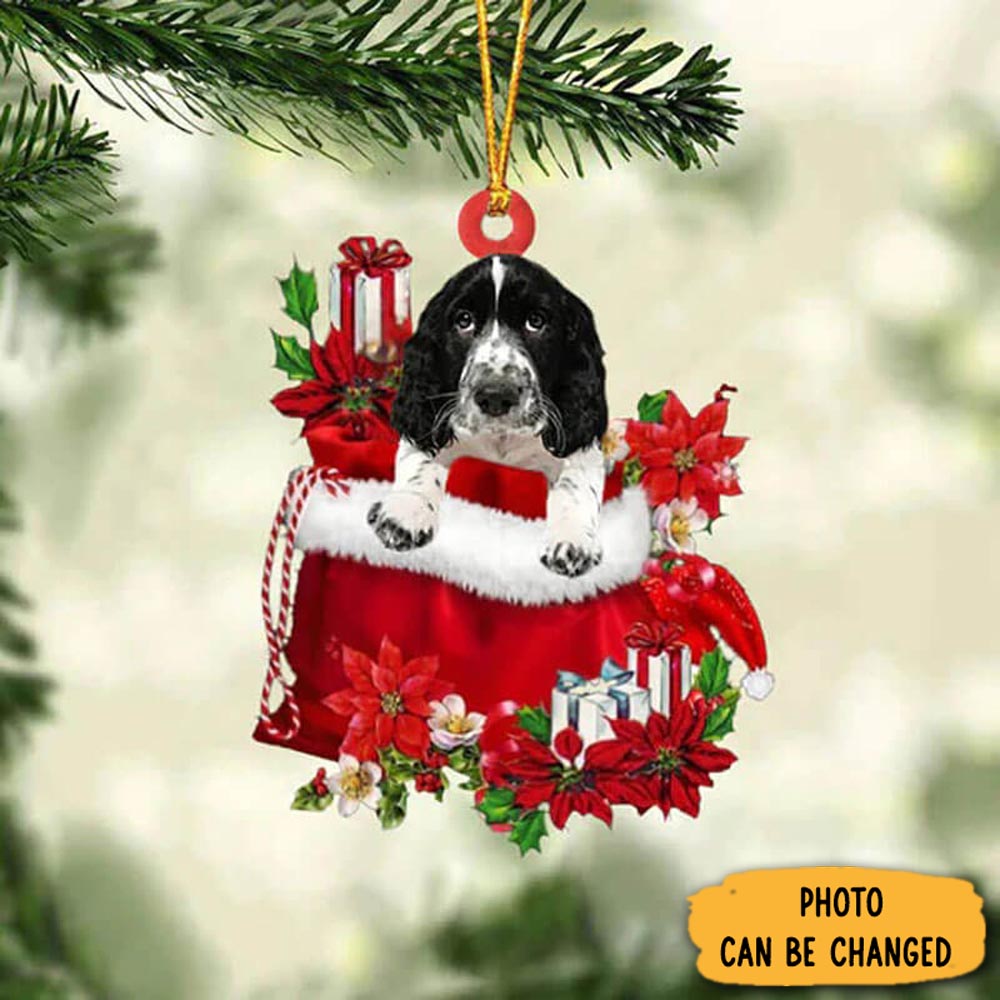 Personalized English Springer Spaniel In Gift Bag Christmas Ornament Elegant Tree Ornament Decoration