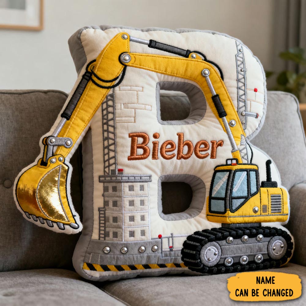 Personalized Excavator Pillow Excavator Themed Home Decor Gifts For Father
