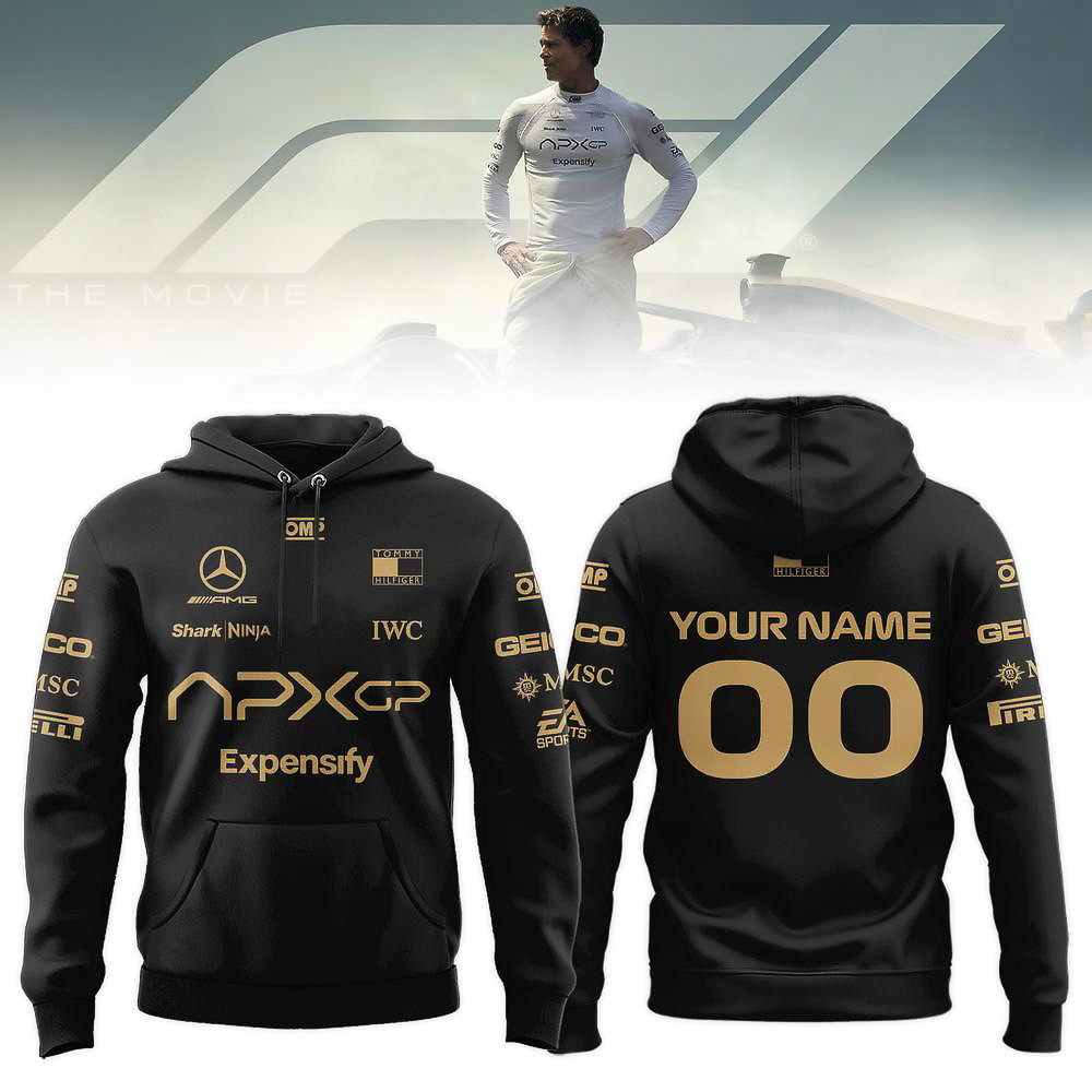 Personalized F1 The Movie 2025 APXGP Brad Pitt Black Hoodie Gifts For Fans