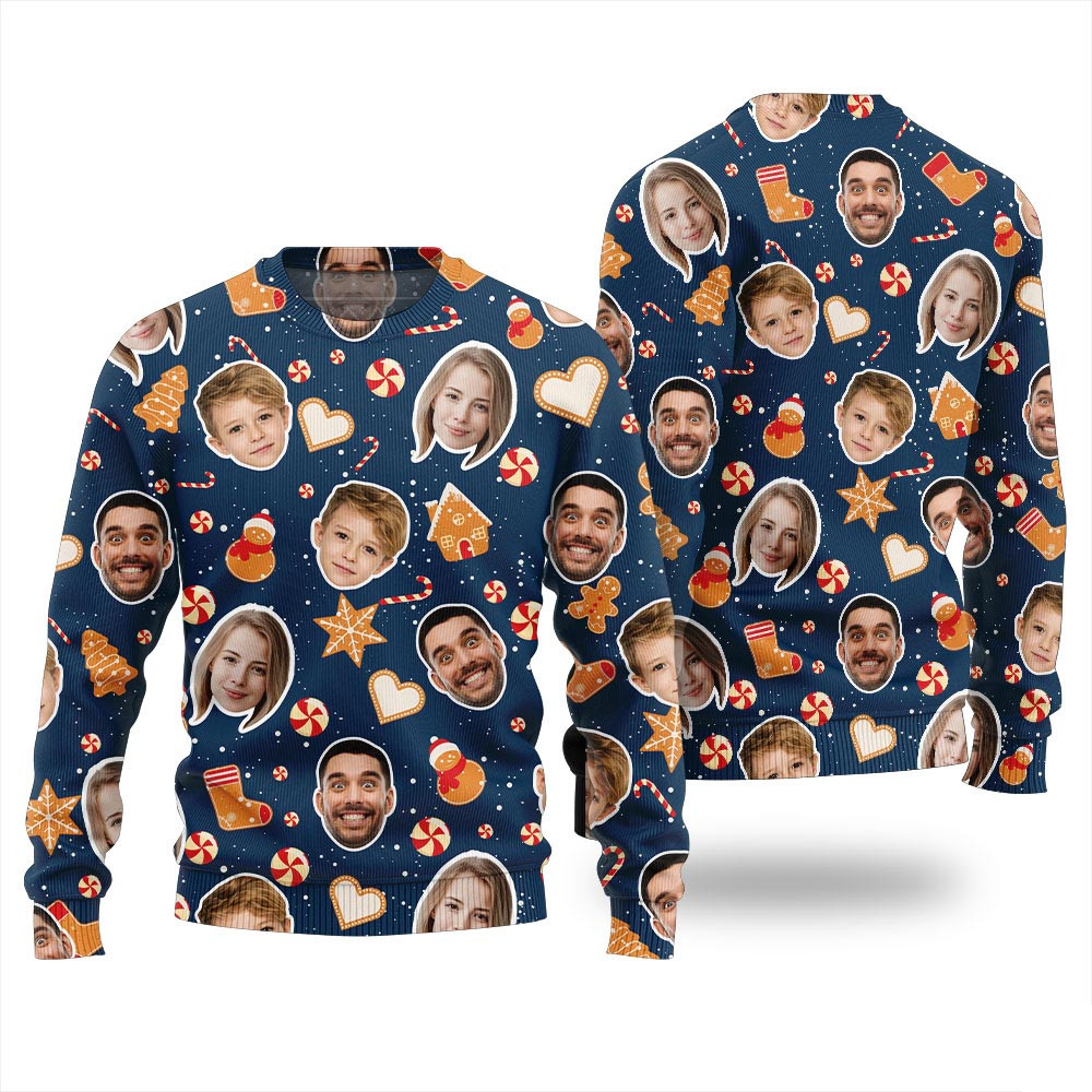 Personalized Face Festive Holiday Ugly Christmas Sweater Christmas Gift Ideas For Mom