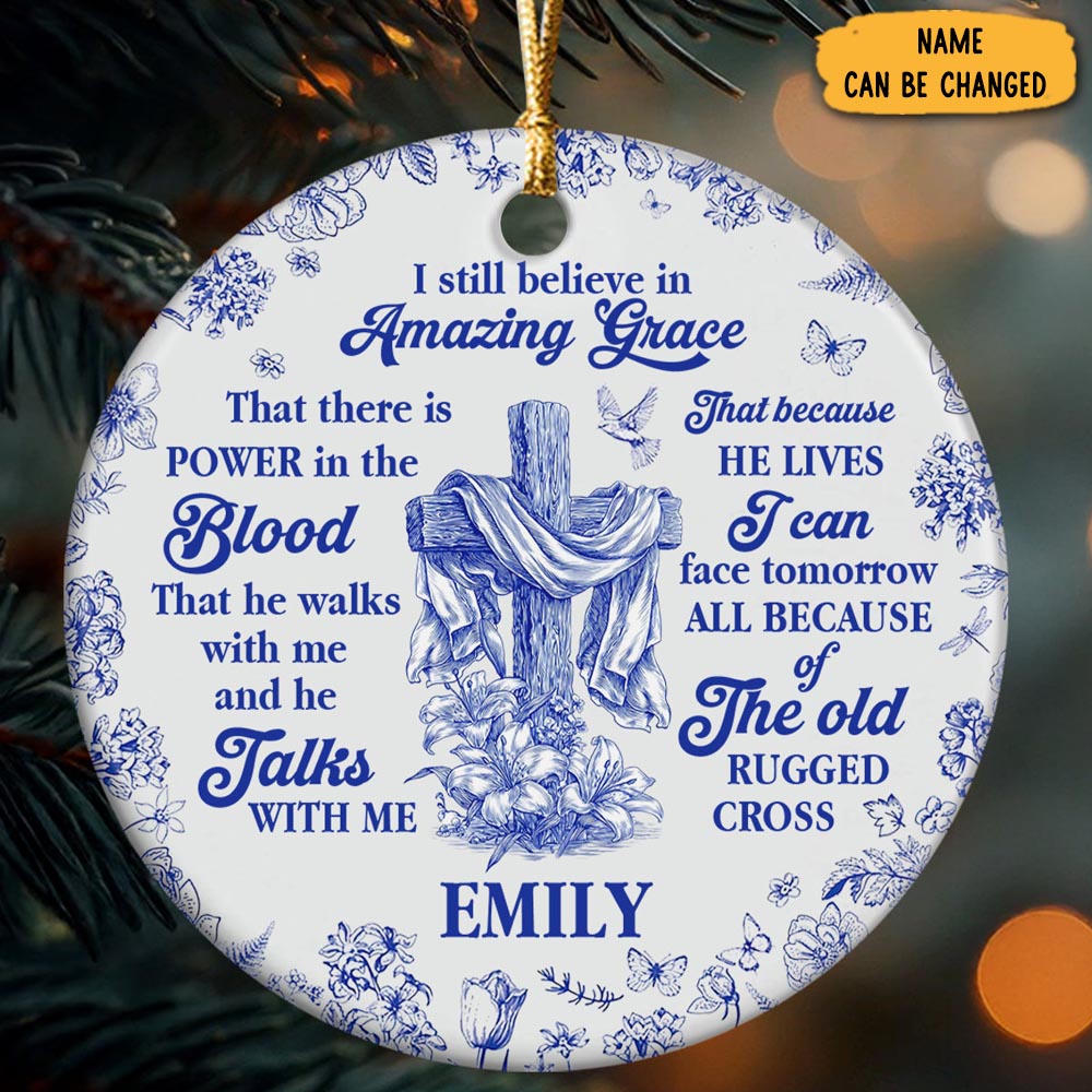 Personalized Faith Cross Christmas Ornament Xmas Tree Decor Christmas Gifts For Christians