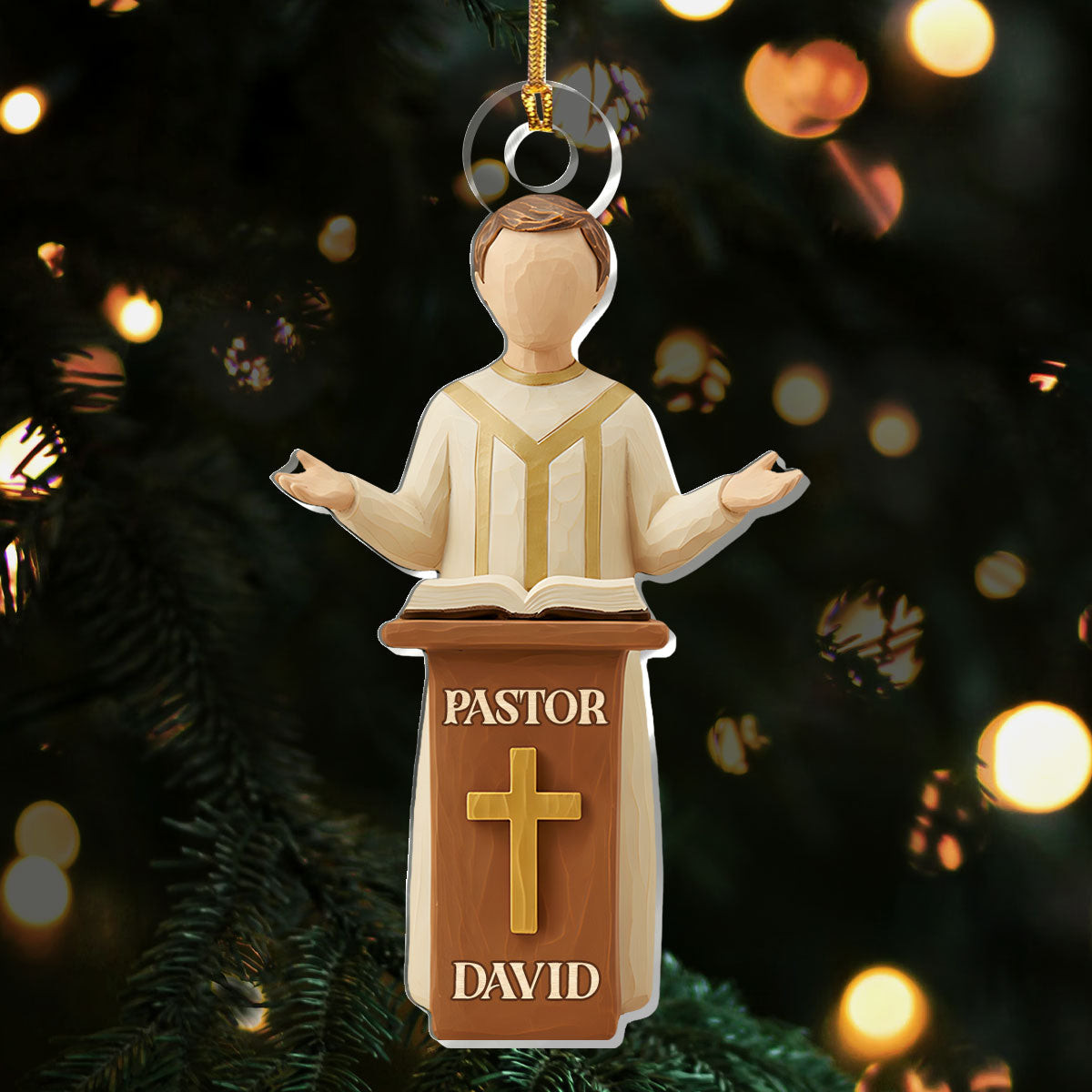 Personalized Faithful Shepherd Christmas Ornament Xmas Decor Pastor Appreciation Gifts
