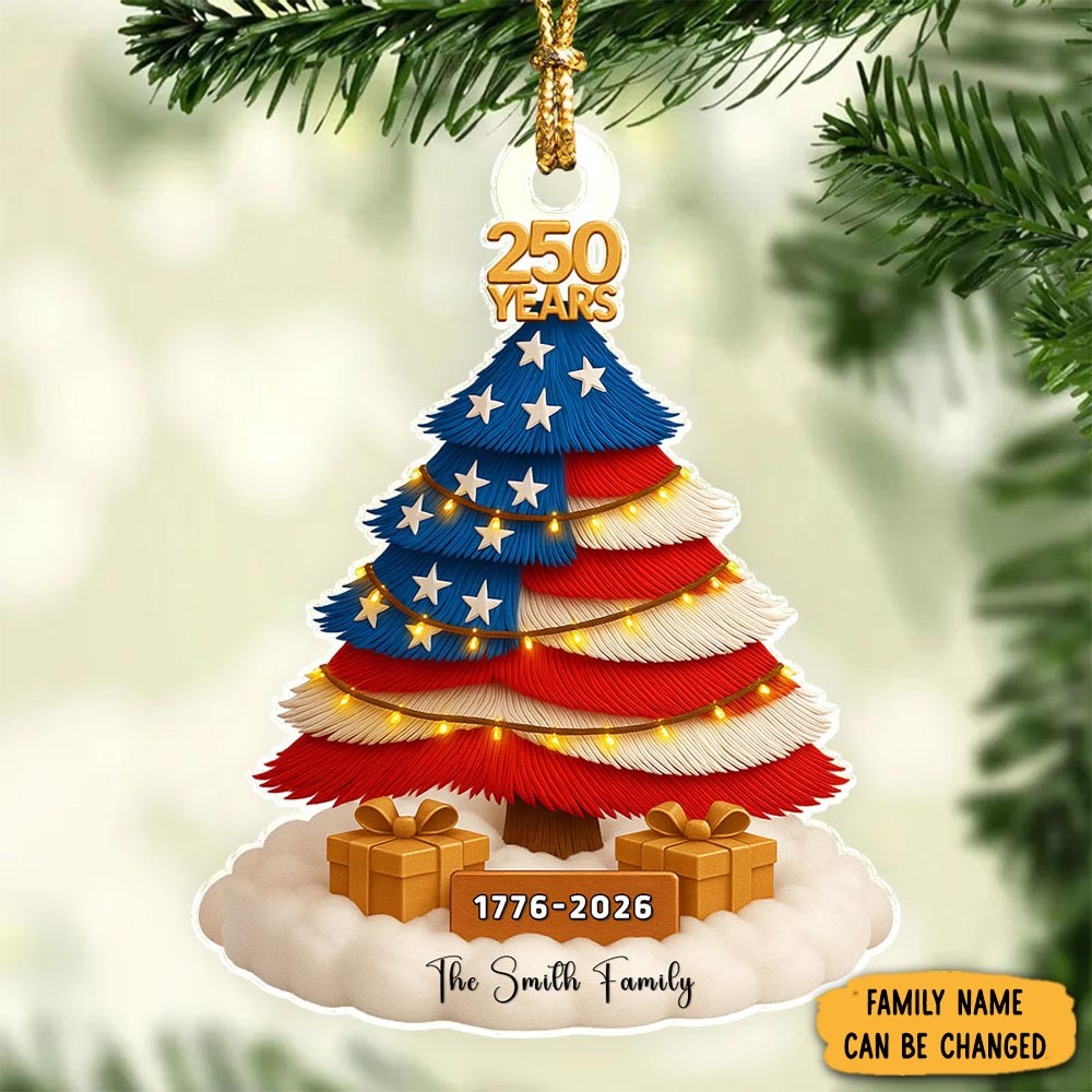 Personalized Family 250 Years Of Freedom Christmas Ornament 4th Of July Gifts