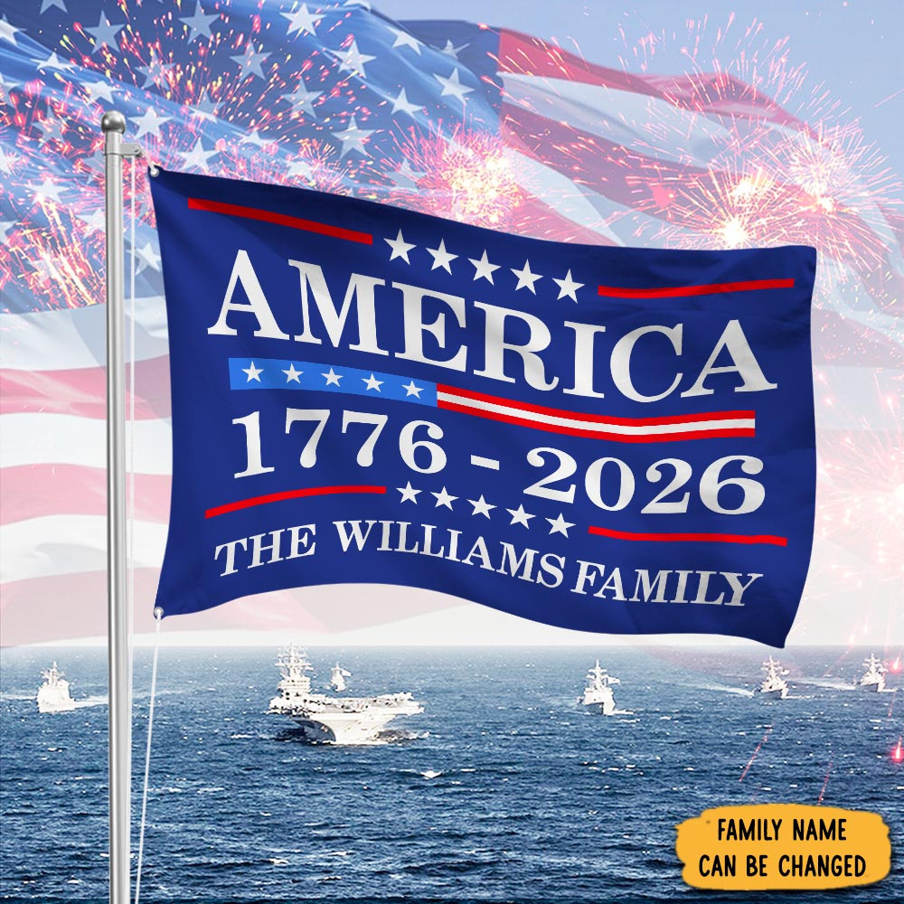 Personalized Family 250th Birthday 1776 2026 Flag Independence Day Decorations Patriotic Gifts