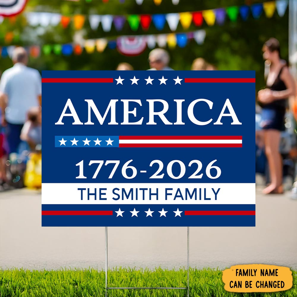 Personalized Family America 1776 2026 Garden Yard Sign Independence Day Yard Sign