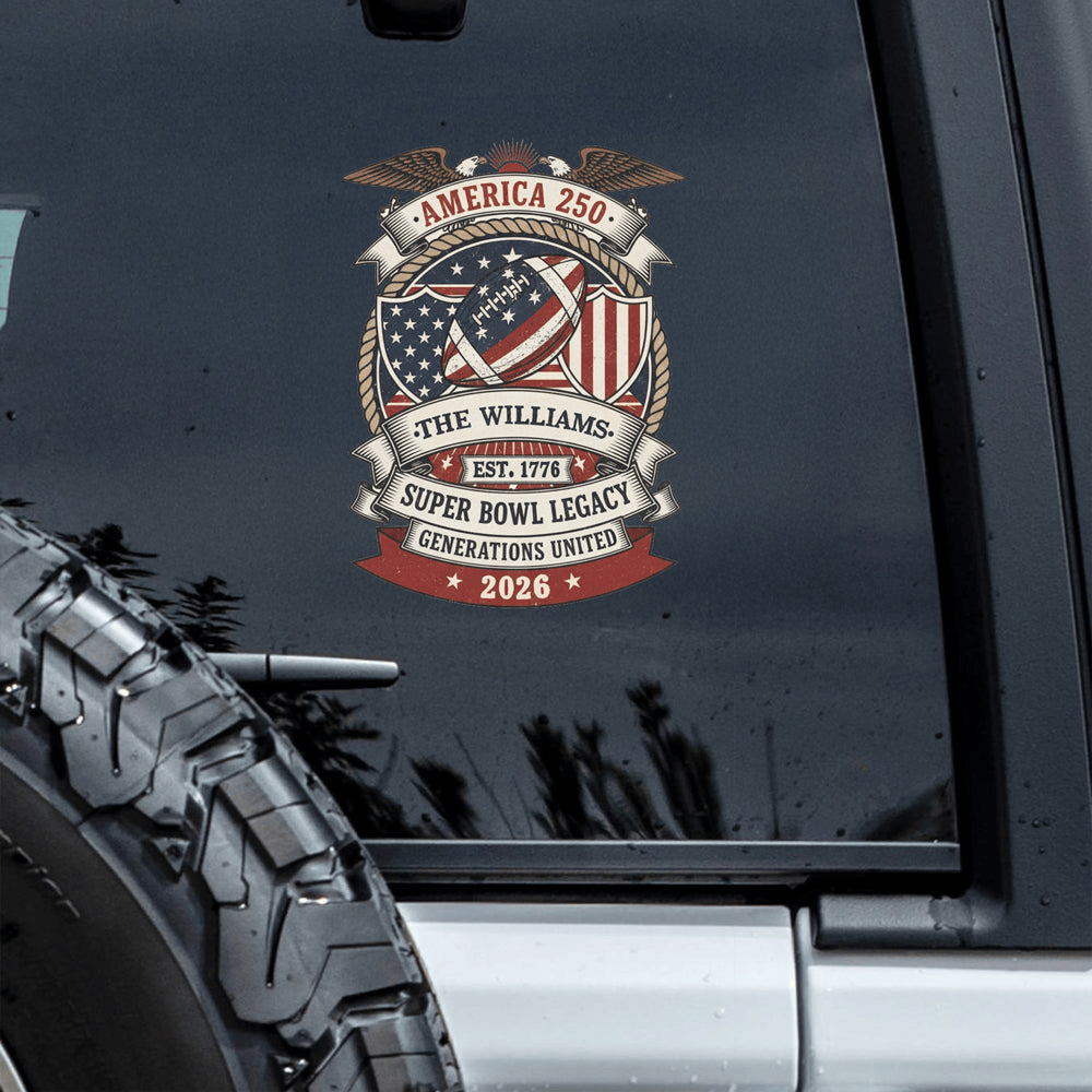 Personalized Family American 250 Super Bowl Legacy Car Window Decal Independence Day Sticker