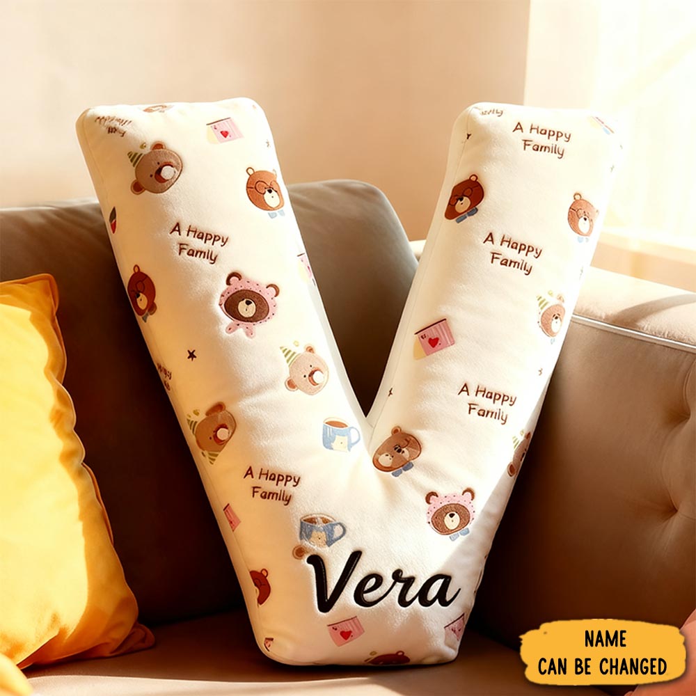 Personalized Family Kapibala 26 Letter Graphic 3d Print Pillow Family Gift With Custom Name Design