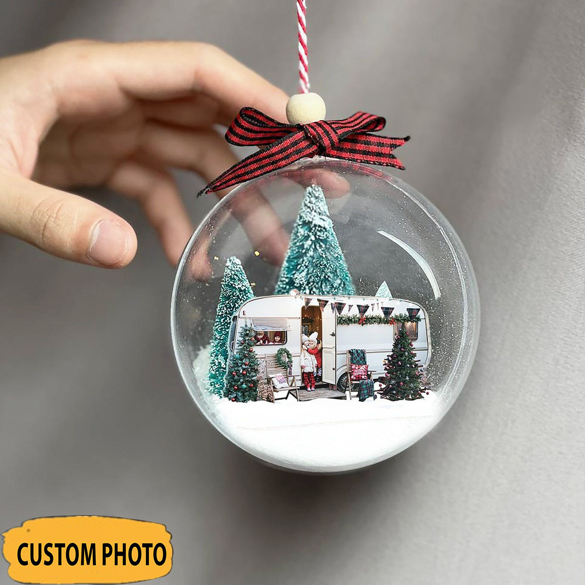 Personalized Family Photo Snowglobe Ornament Family Christmas Ornament Holiday Decor
