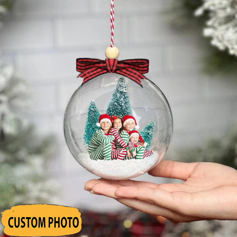 Personalized Family Picture Snowball Ornament Custom Christmas Ornaments With Photo