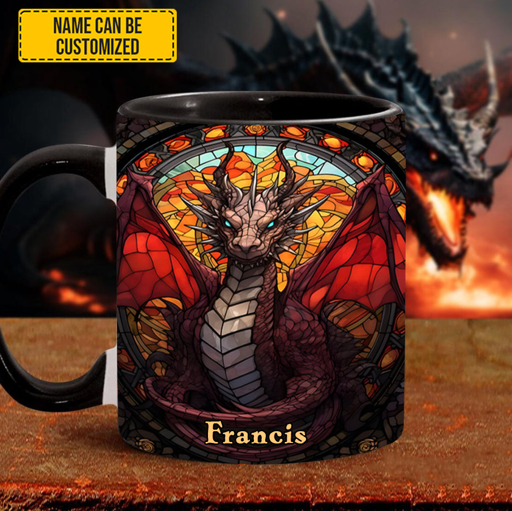 Personalized Fantasy Dragon Mug Ancient Dragon Design Cool Mug Dragon Lovers Gifts