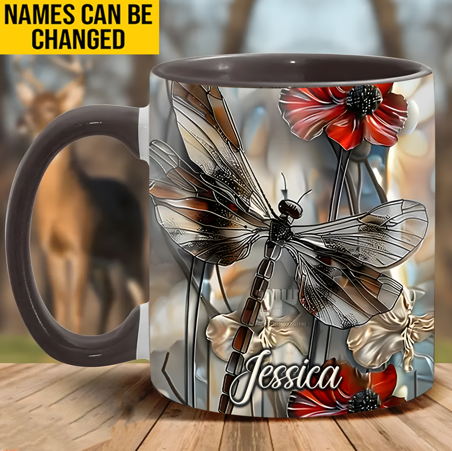 Personalized Fantasy Dragonfly Mug Insect Coffee Mug Xmas Gifts For Insect Lovers