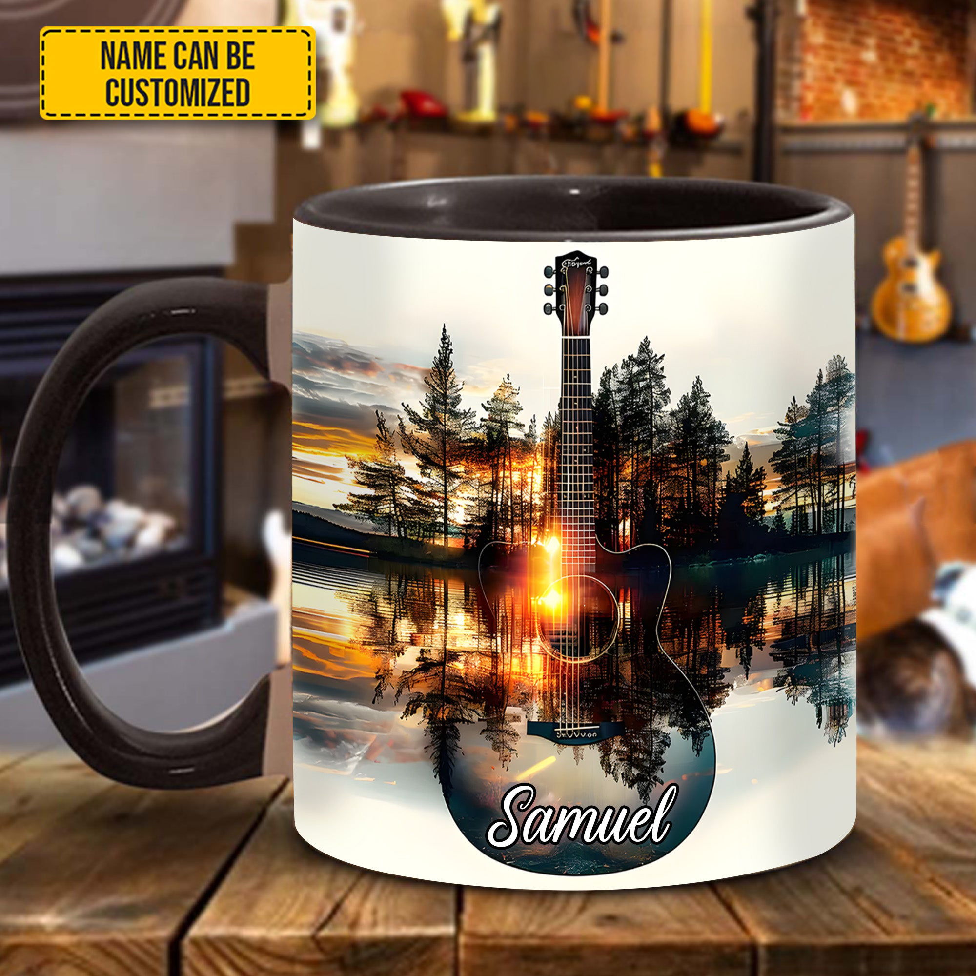 Personalized Fantasy Guitar Mug Nature Design Beautiful Cup Gifts For Guitar Lovers
