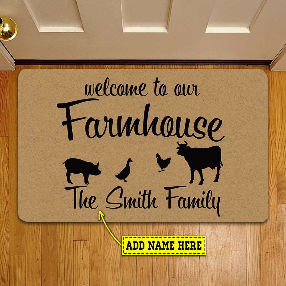 Personalized Farm Doormat Welcome To Our Farmhouse Gift For Farmers New Home Gift Housewarming Gift Farm Decor