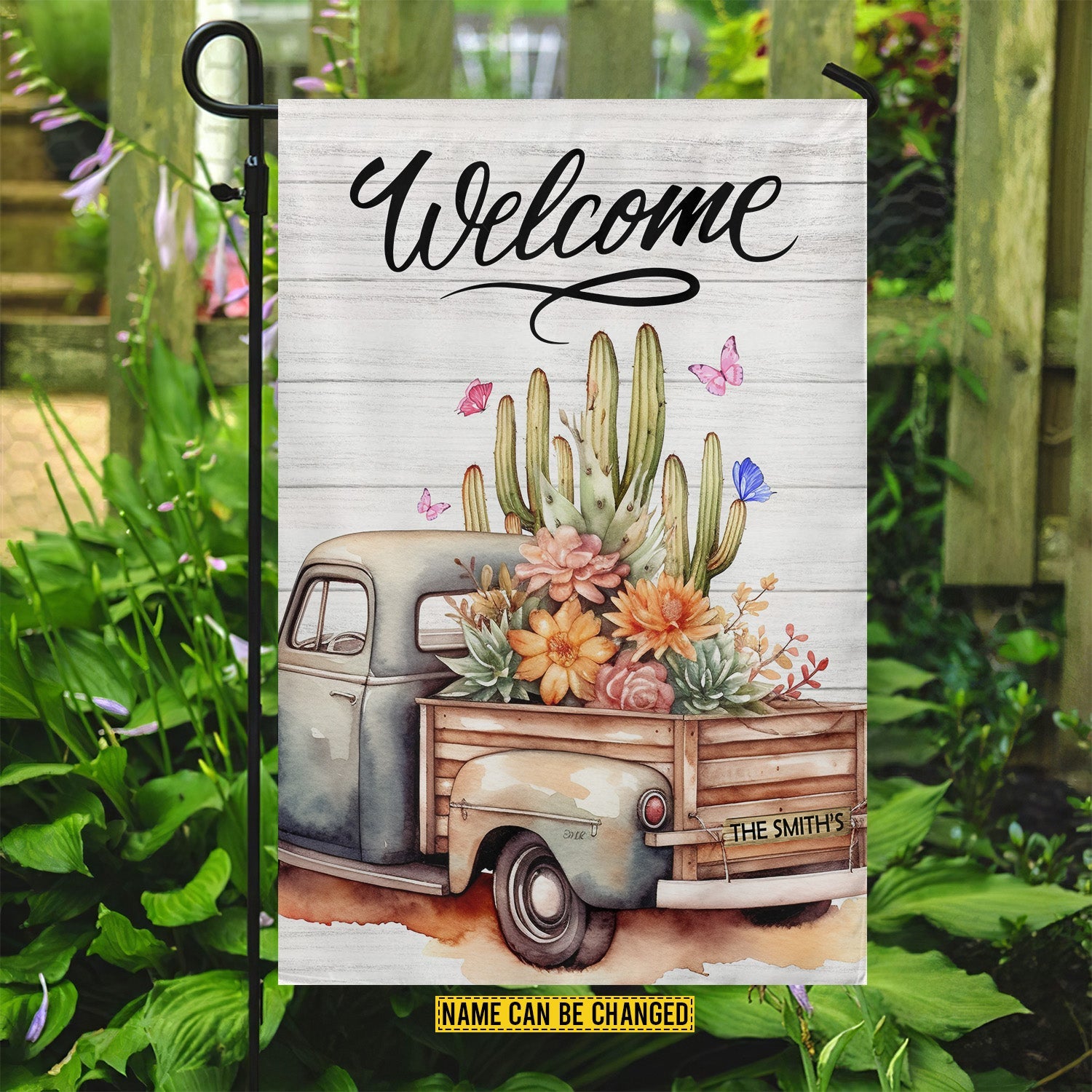 Personalized Farm Truck Garden Flag Welcome To My Garden Gift For Farmers