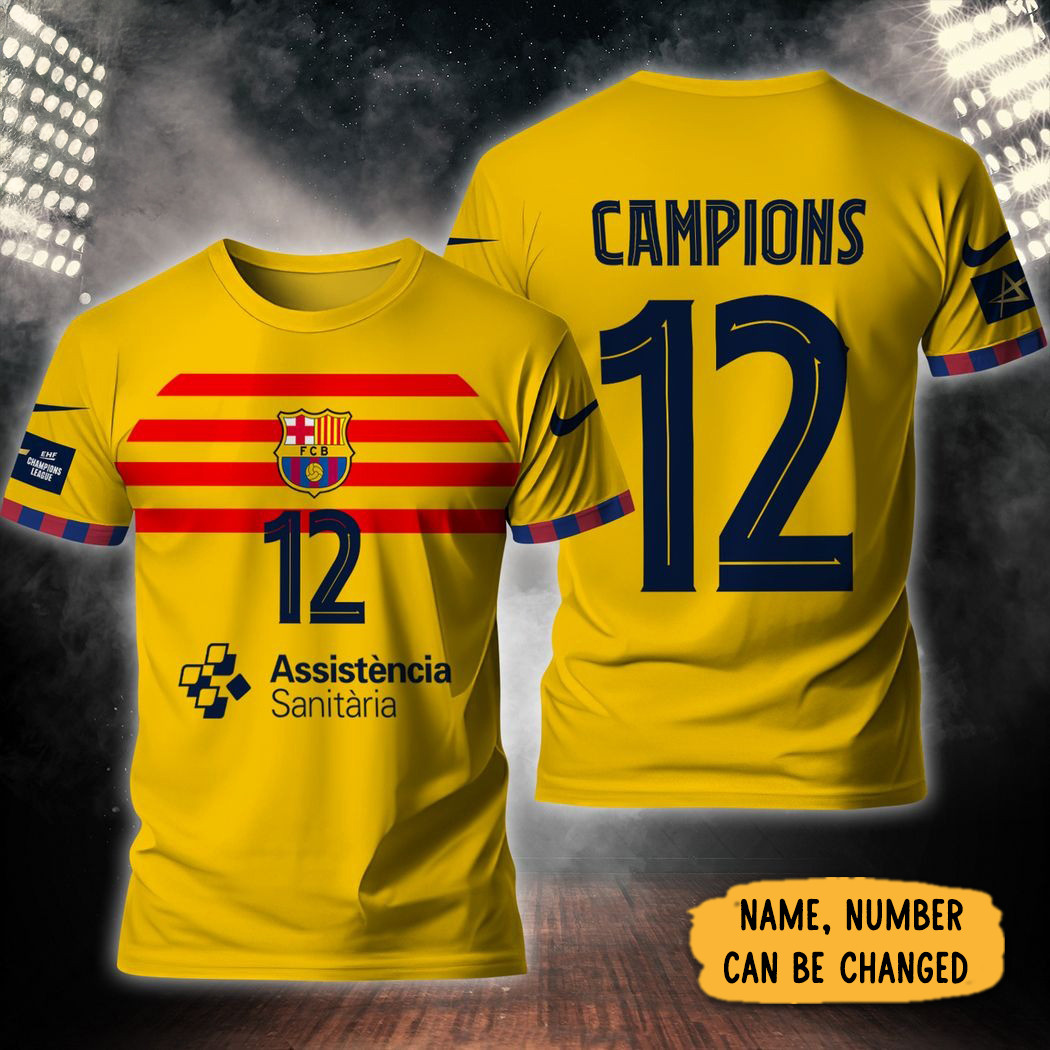 Personalized FC Barcelona Handbol EHF Champions League 2024 Shirt Football Fan Gift Ideas