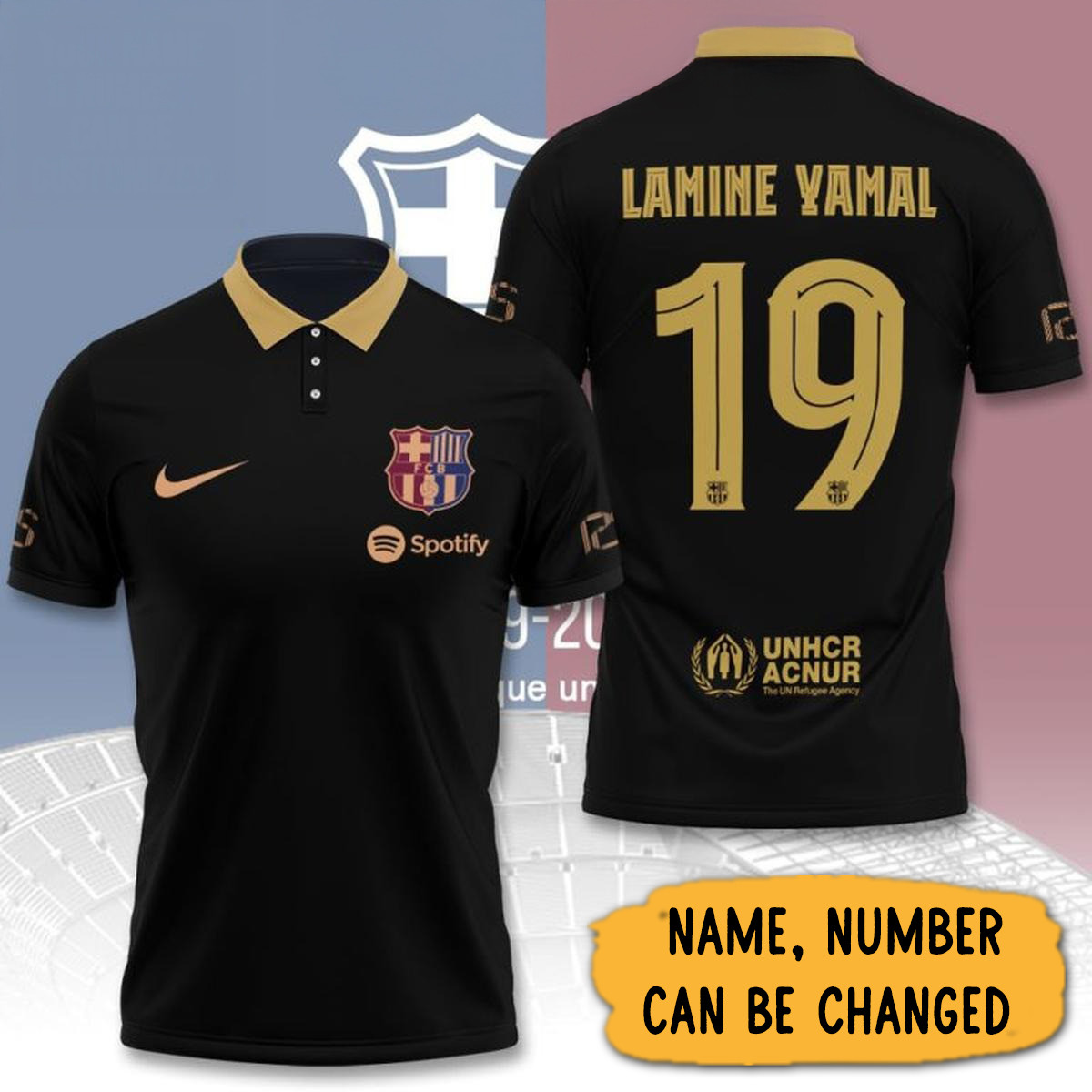 Personalized FC Barcelona La Liga Champions League 2024 Polo Shirt Football Fan Gift Ideas