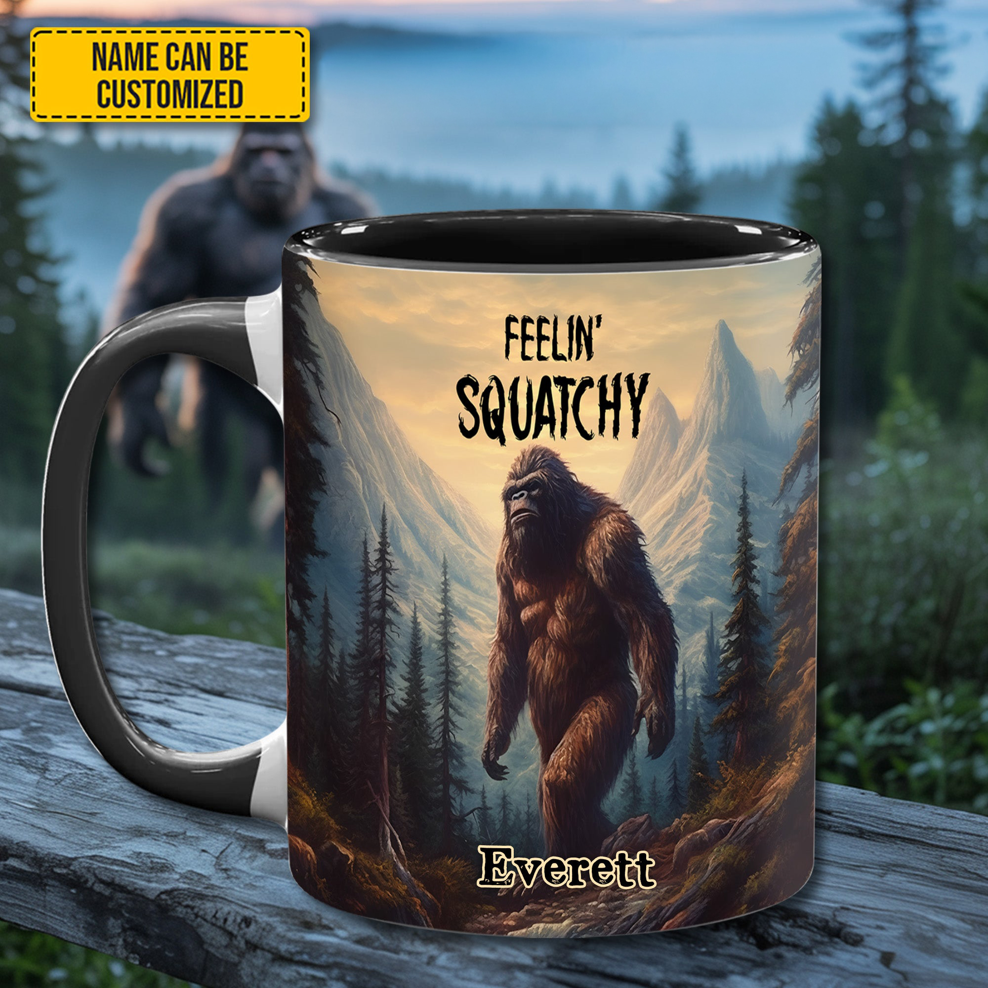 Personalized Feelin Squatchy Mug Sasquatch Accent Mug Unique Christmas Gifts