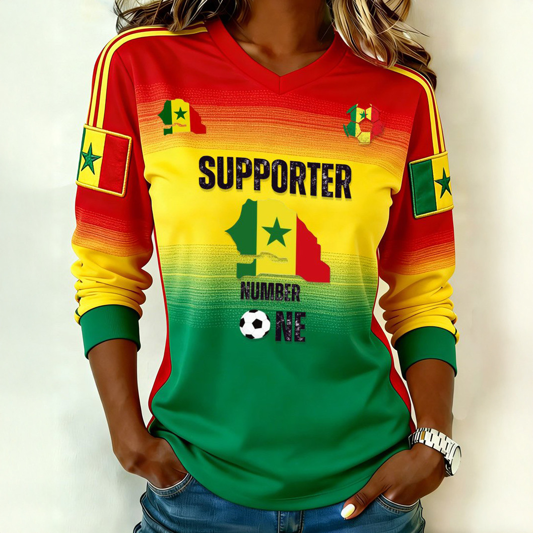 Personalized FIFA Club World Cup Bracket V-Neck Long Sleeve Shirt Senegal National Team Apparel
