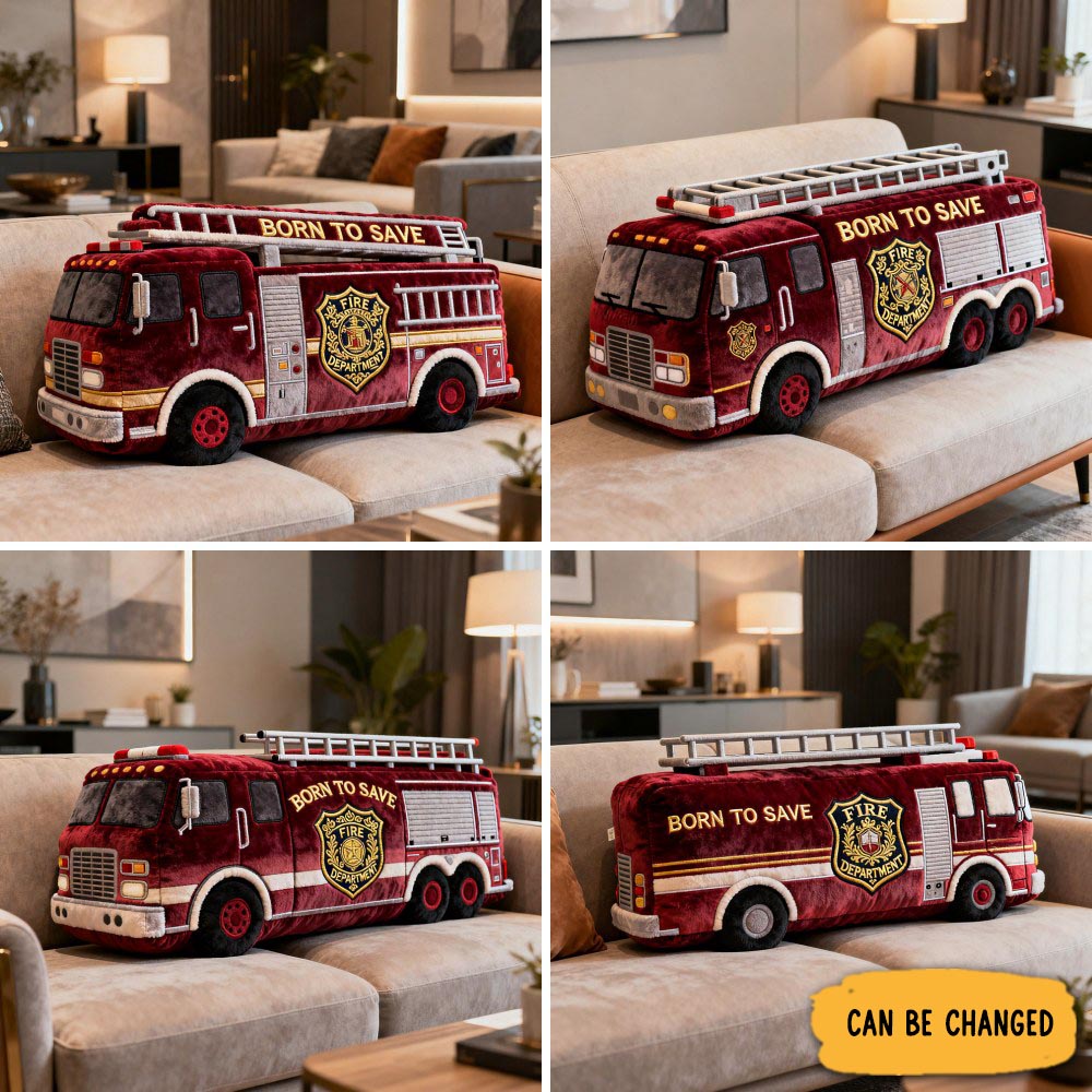 Personalized Fire Truck Pillow Home Decor Sofa Decor Fireman Bedroom Ideas