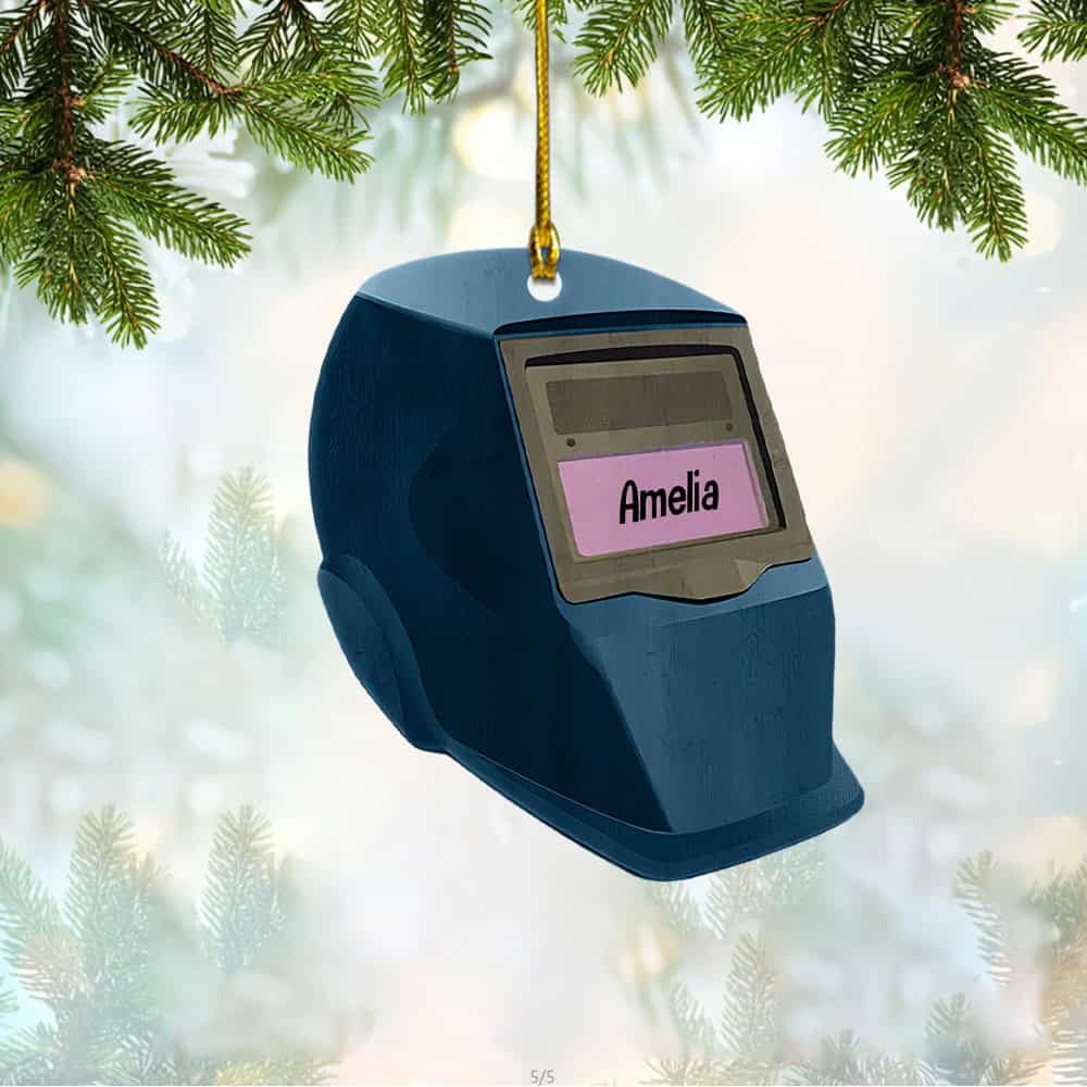 Personalized Fire Welding Helmet Personalized Acrylic Christmas Ornament