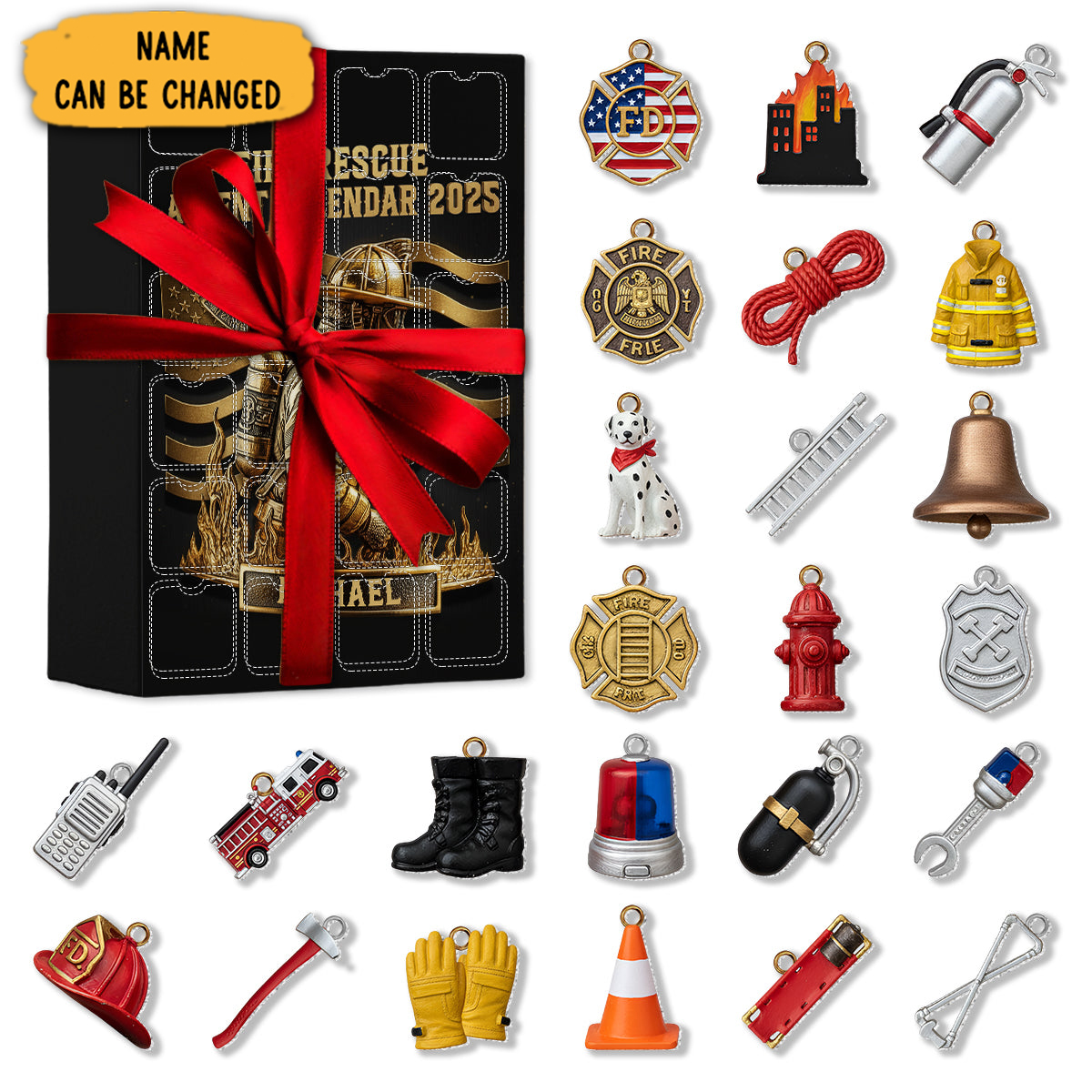 Personalized Firefighter Advent Calendar Winter Decor Christmas Gifts For Firefighters
