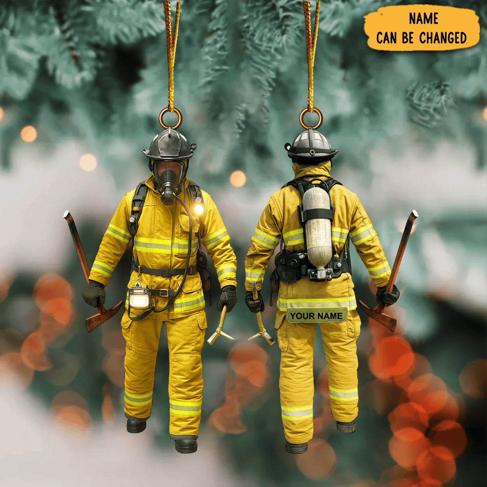 Personalized Firefighter Christmas Ornament Christmas Tree Decor Xmas Gifts For Firefighters