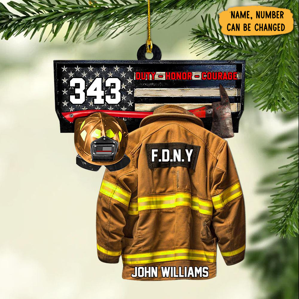 Personalized Firefighter Christmas Ornament Winter Decor Winter Ornament Xmas Gift Ideas