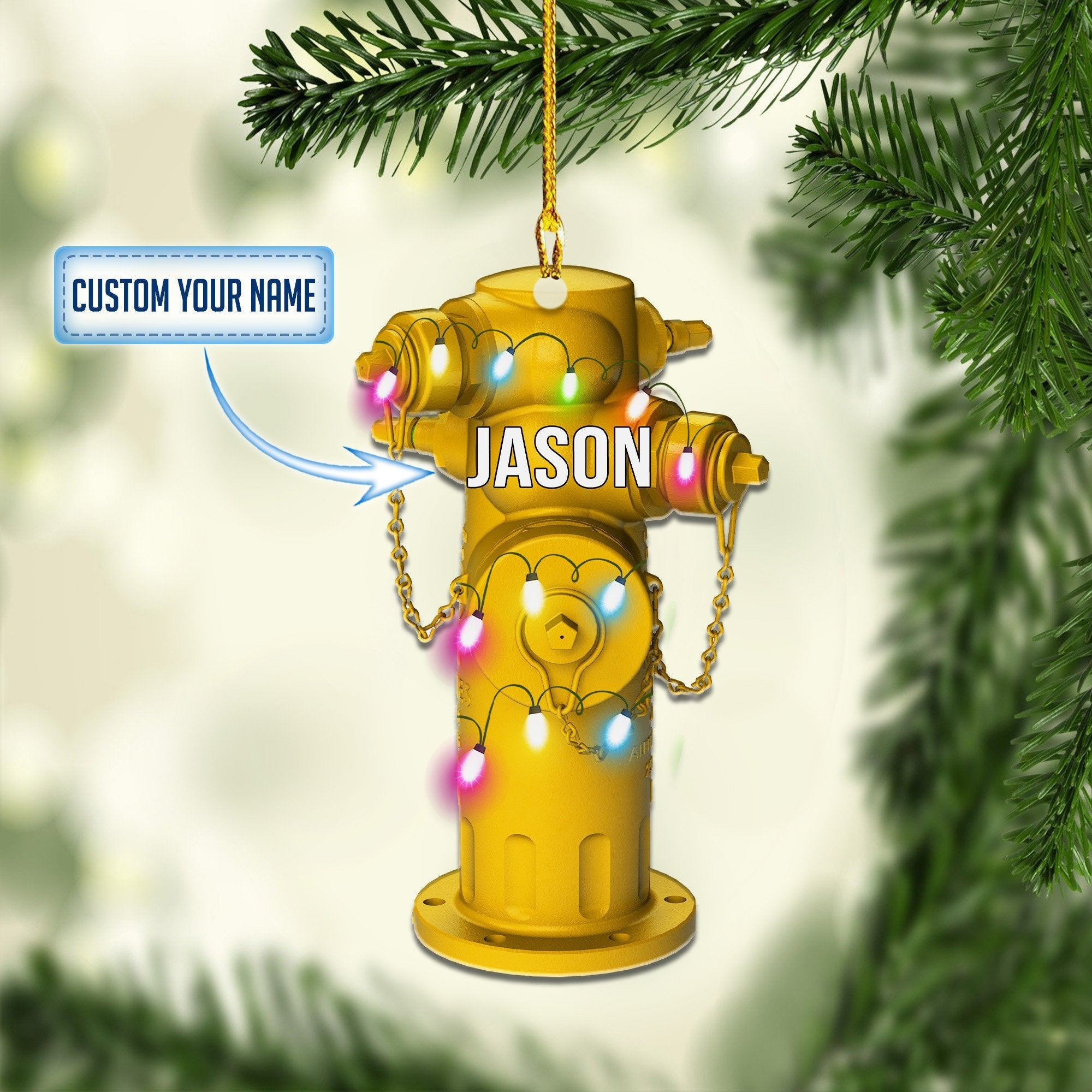 Personalized Firefighter Christmas Tool Backpack Ornaments Gift for Men Dad Son