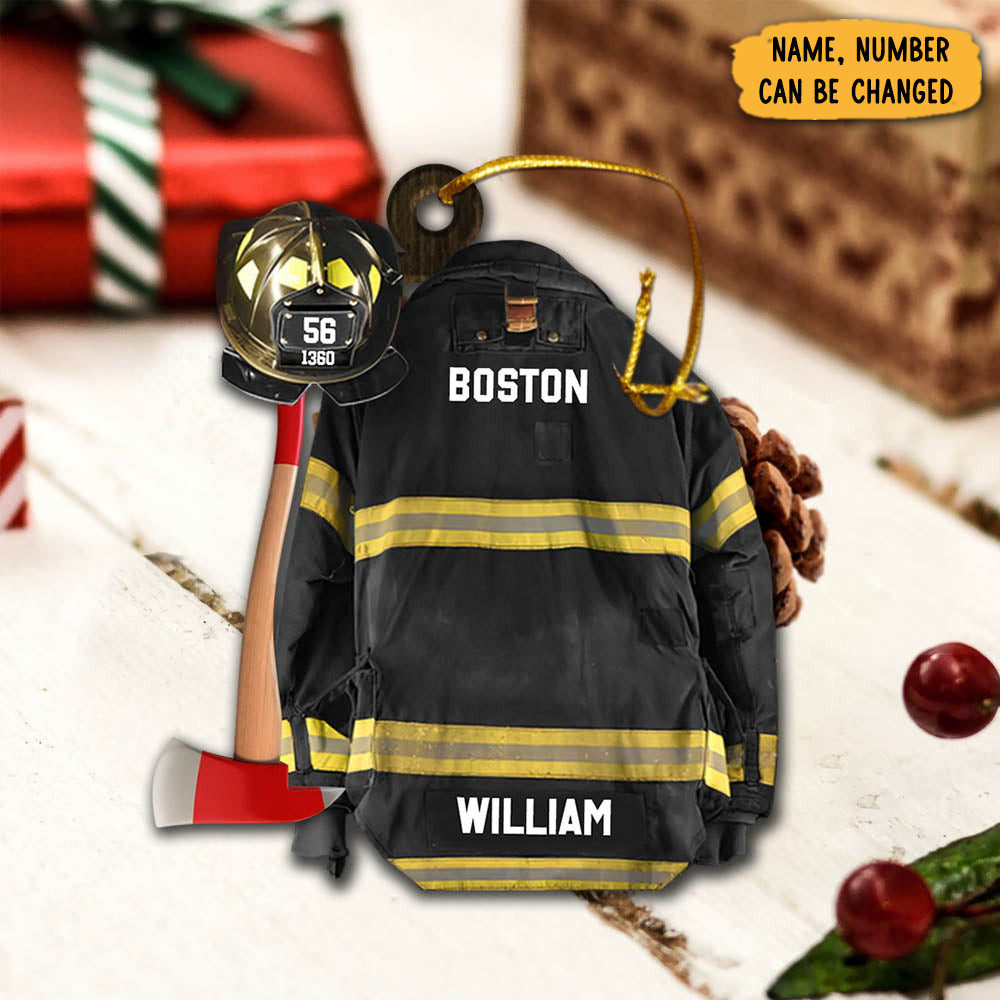 Personalized Firefighter Helmet Armor Christmas Ornament Xmas Home Decor Christmas Gift Ideas