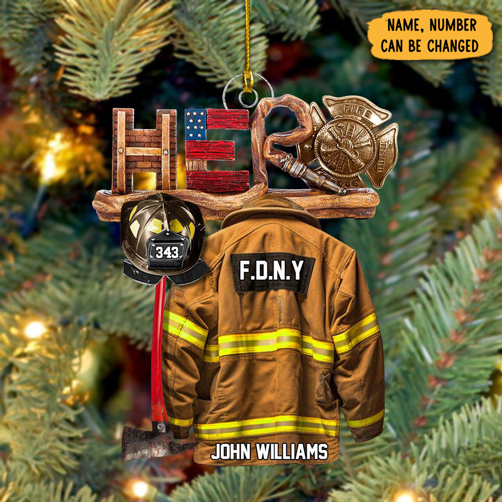 Personalized Firefighter Hero Christmas Ornament Xmas Decor Christmas Gifts For Him