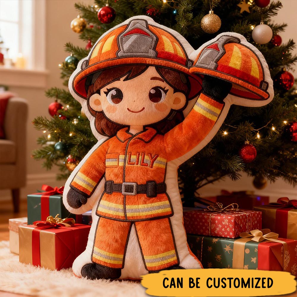 Personalized Firefighter Salute Pillow Custom Name Graphic 3D Print Pillow Xmas Gift