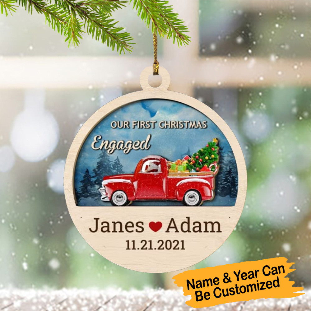 Personalized First Christmas Married Ornament Our First Christmas Engaged Ornament 2024