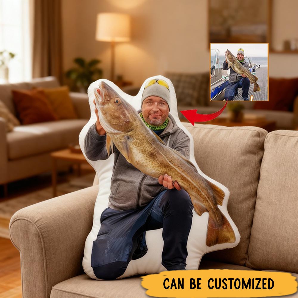 Personalized Fishing Photo Pillow Funny Fishing Pillow Graphic 3D Print Catch Design Unique Gift for Fishing Enthusiasts Soft and Funny Home Decor