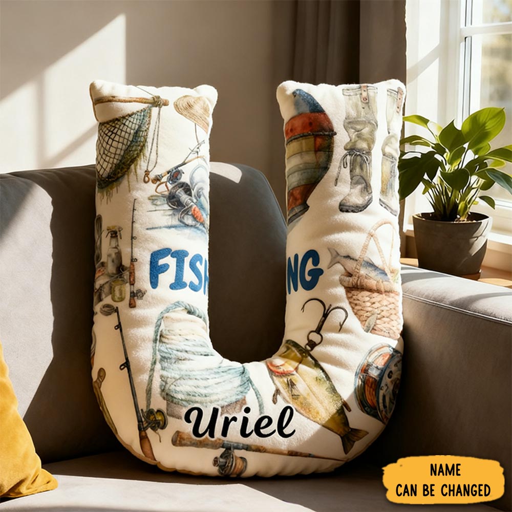 Personalized Fishing Pillow Custom Name Pillow With Fishing Gear Graphic 3d Print Perfect Gift For Fishing Enthusiasts And Cozy Home Decor
