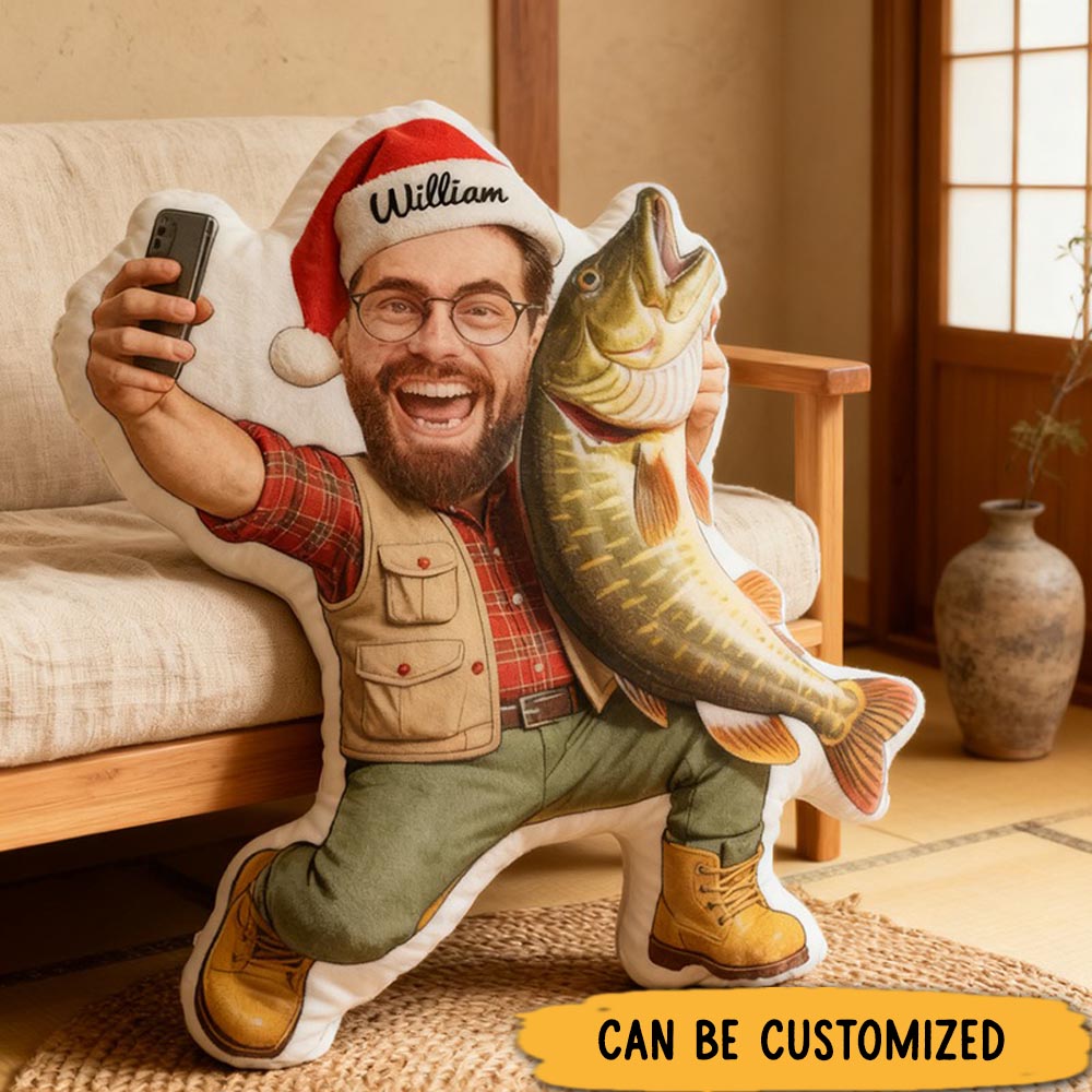 Personalized Fishing Pillow Funny Fishing Pillow Custom Photo Graphic 3D Print Perfect Gift for Fishing Enthusiasts and Cozy Home Decor