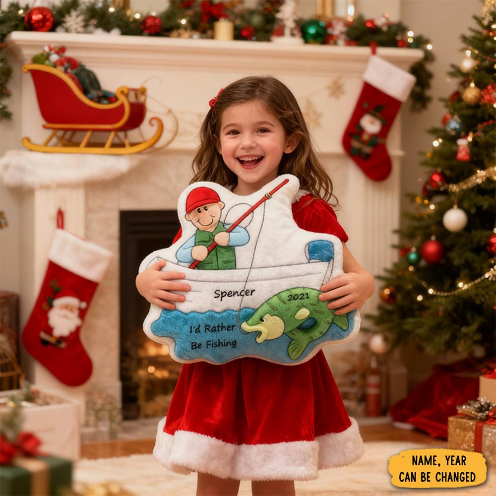 Personalized Fishing Pillow Funny Fishing Pillow Graphic 3d Print Custom Name Gift For Kids Soft Plush With Fisherman Design Perfect For Fishing Lovers And Holiday Decor