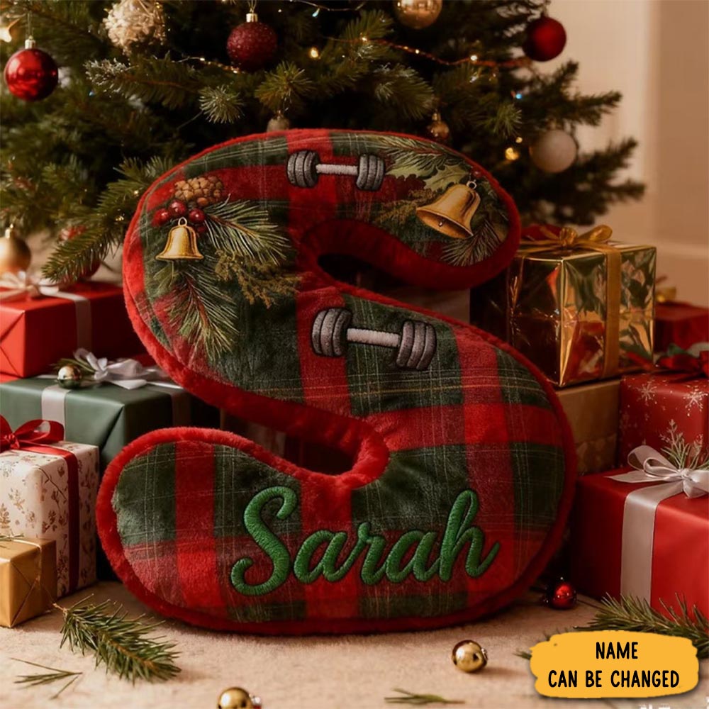 Personalized Fitness Letter Pillow Graphic 3d Print Funny Letter Pillow Custom Name Pillow Comfortable Christmas Decor For Gym Lovers