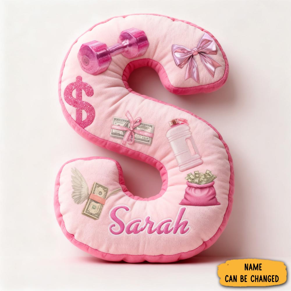 Personalized Fitness Money Come Letter Pillow Graphic 3d Print Pajama Party Funny Letter Pillow Name Pillow Girly Health And Gym Fitness Lovers Illustrations