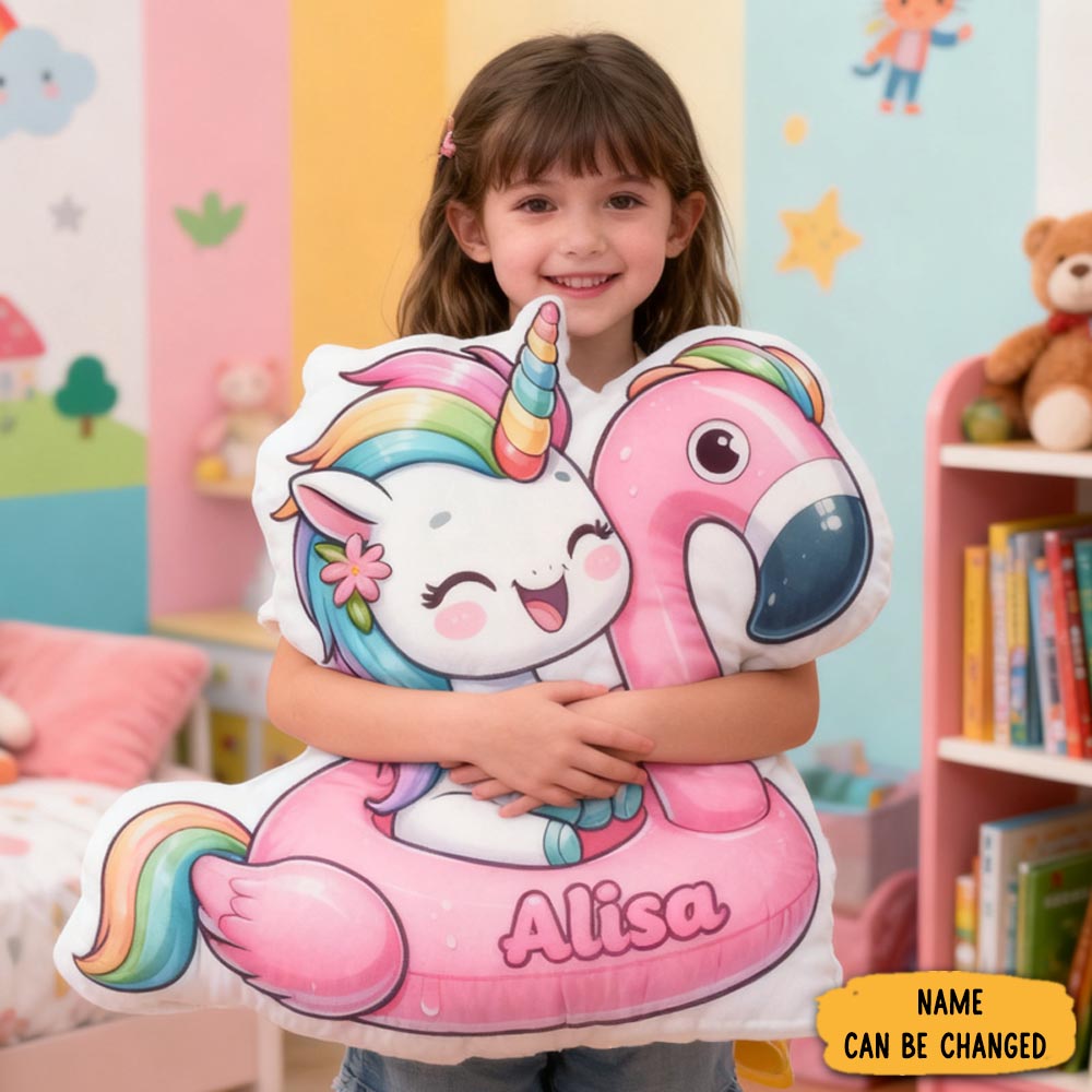 Personalized Flamingos With Name Graphic 3d Print Pillow Christmas Gift For Kids Birthday Gift