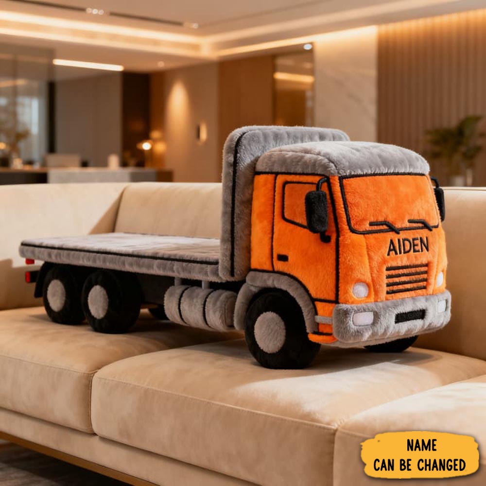 Personalized Flatbed Truck Pillow Sofa Accent Father's Day Gifts For Truck Lovers
