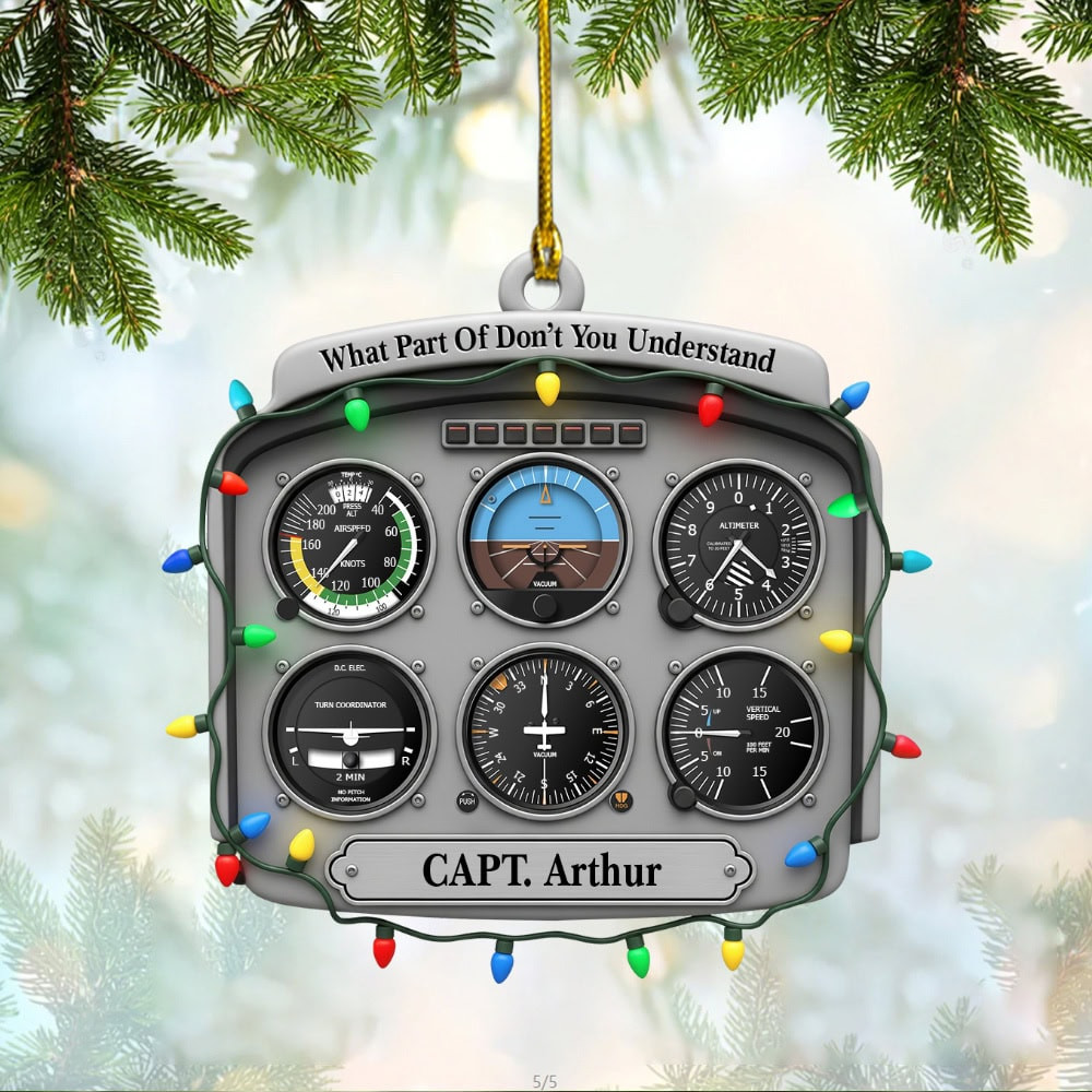 Personalized Flight Instruments Six Pack Custom Flat Acrylic Ornament Christmas Gift For Pilot