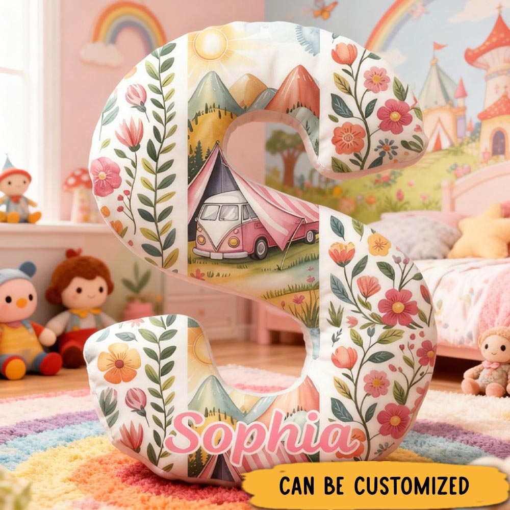 Personalized Floral Camping Pillow Gift for Nature Outdoor Camping Enthusiasts