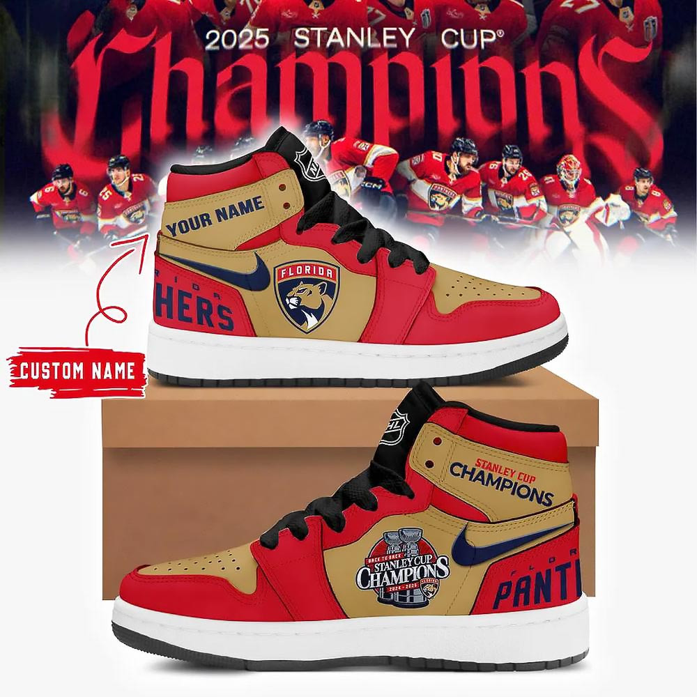 Personalized Florida Panthers 2025 Stanley Cup Champions Air Jordan 1 Gift Ideas For Husband