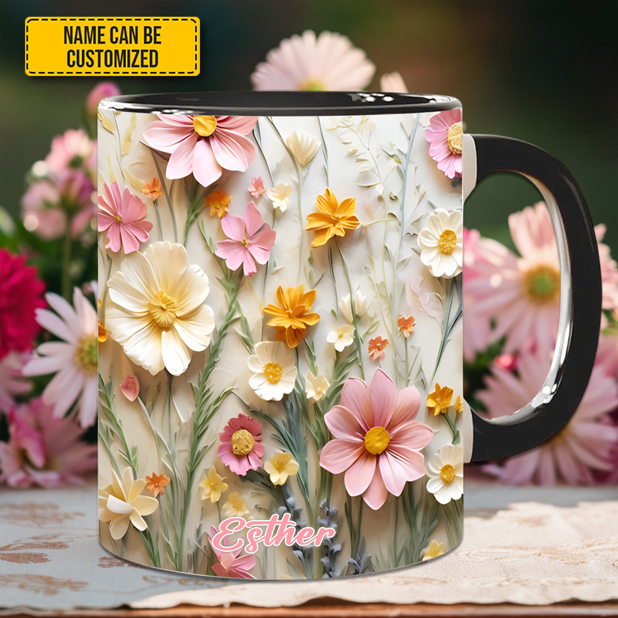 Personalized Flowers Garden Mug Custom Coffee Mugs Best Presents For Flower Lovers