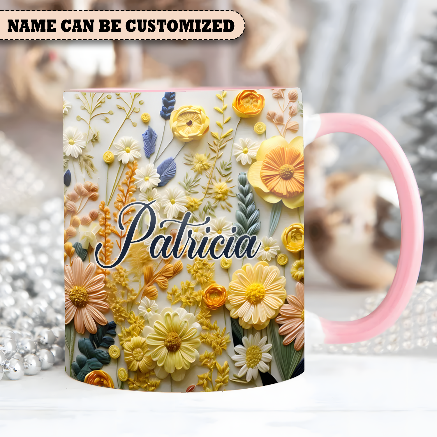 Personalized Flowers Garden Mug Floral Design Christmas Coffee Mug Gifts For Her