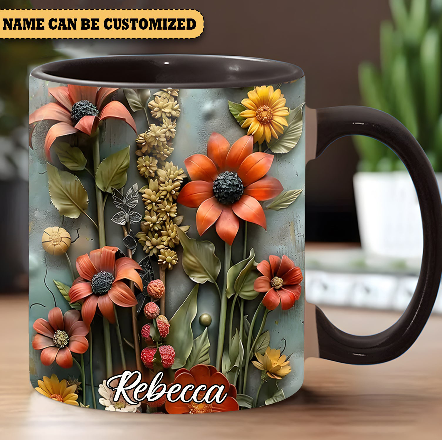 Personalized Flowers Garden Mug Flower Coffee Mug Christmas Gifts For Gardening Lovers