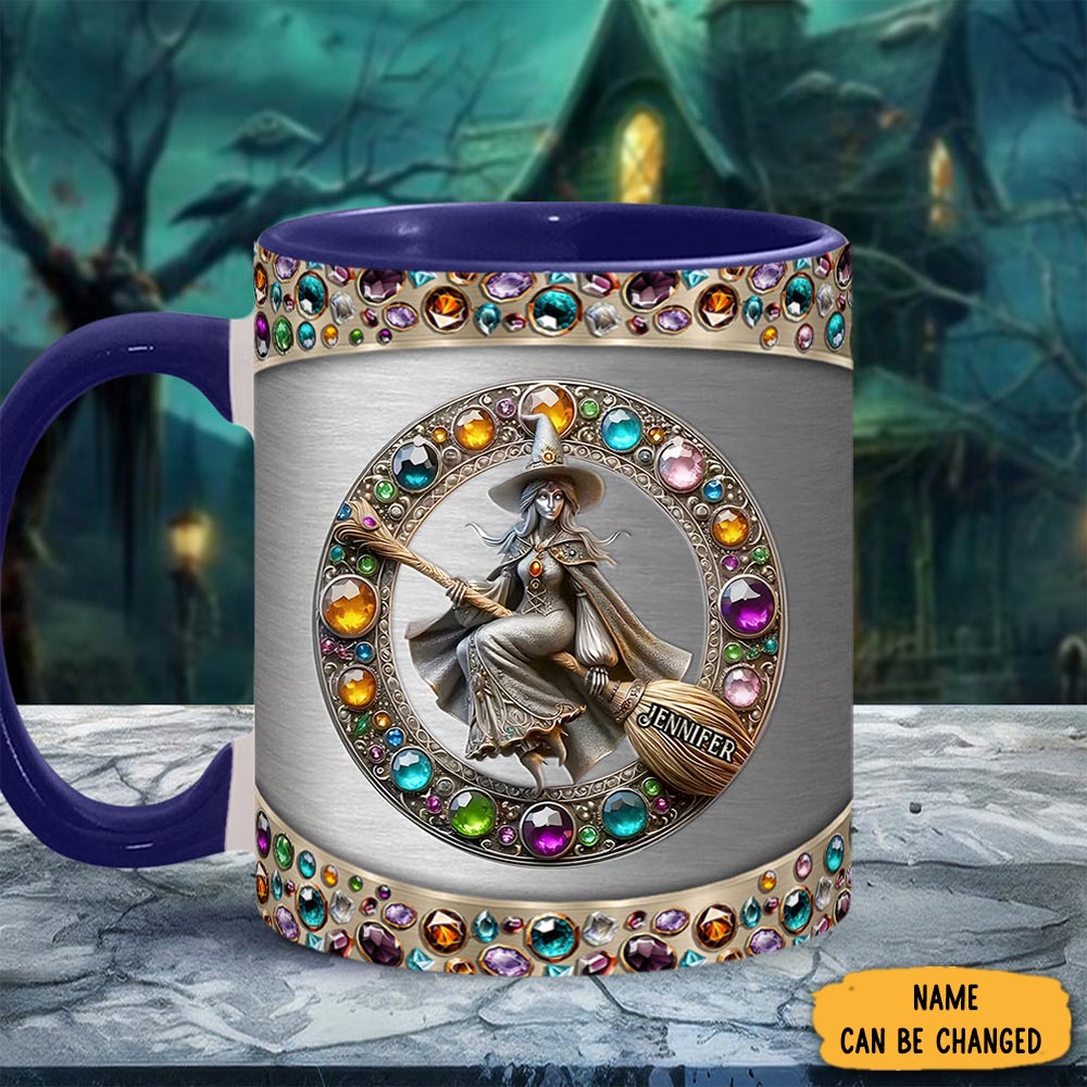 Personalized Flying Witch Mug Gothic Mug Best Gifts For Witch Lovers