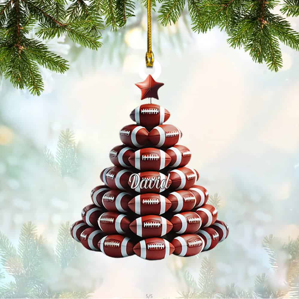 Personalized Football Christmas Ornament Gift For Football Lovers