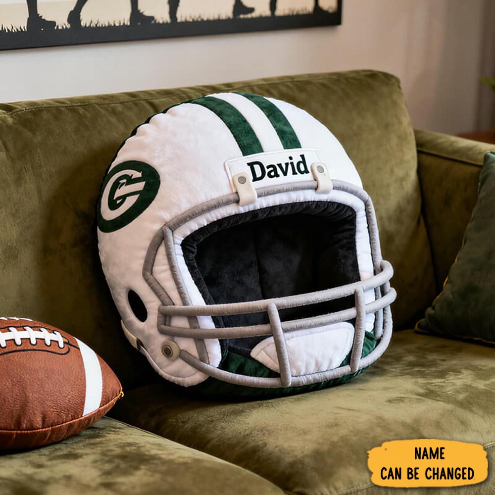 Personalized Football Helmet Pillow Football Design Home Decor Sport Gifts