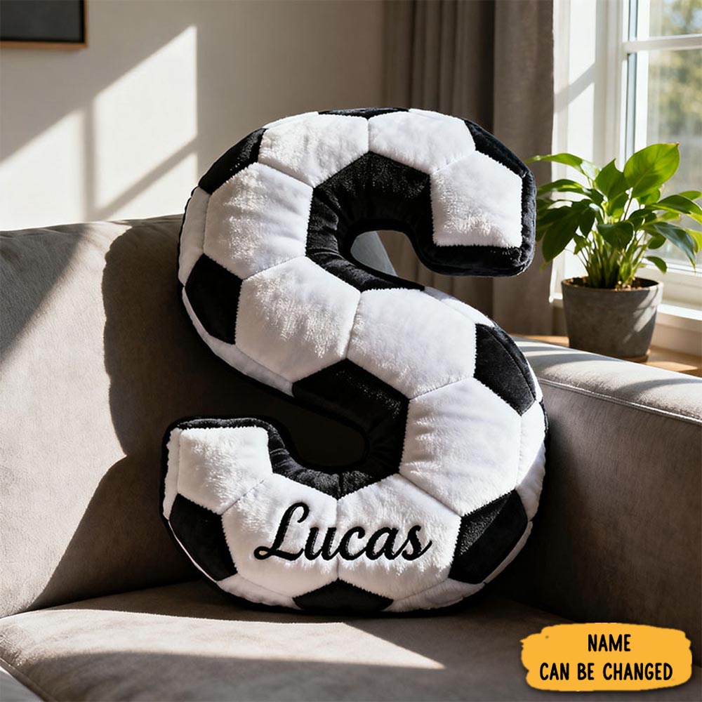 Personalized Football Letter Pillow Sport Themed Indoor Decor Gifts For Soccer Players